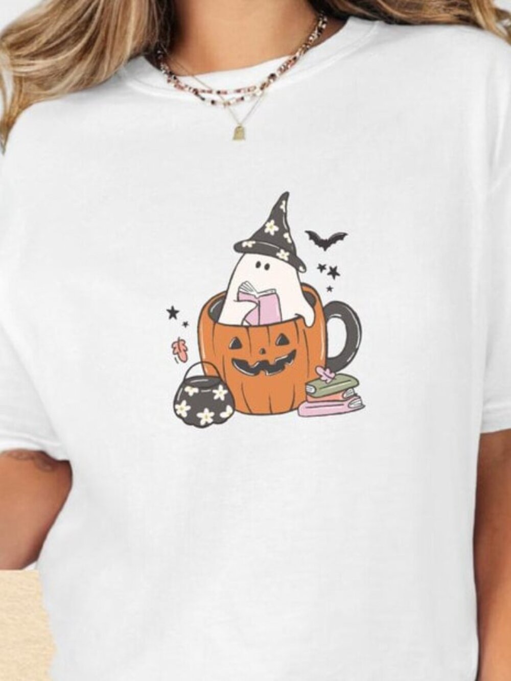 Halloween Ghost Shirt, Cute Ghost Pumpkin Tee. Halloween Gift